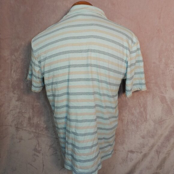 American Eagle Outfitters Mens Blue Striped Short Sleeve Collard Polo Size Small - Picture 6 of 9